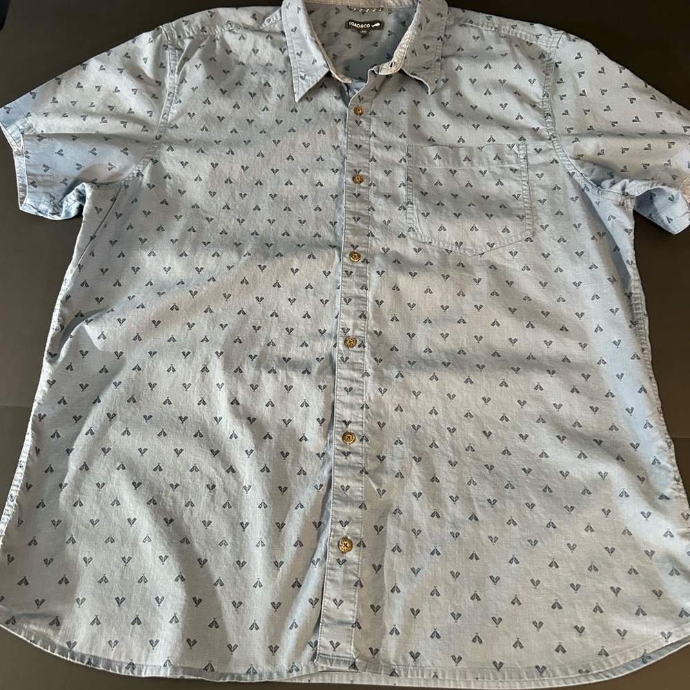Toad&Co Light‎ Gray Patterned Classic Fit Shirt Mens XXL
